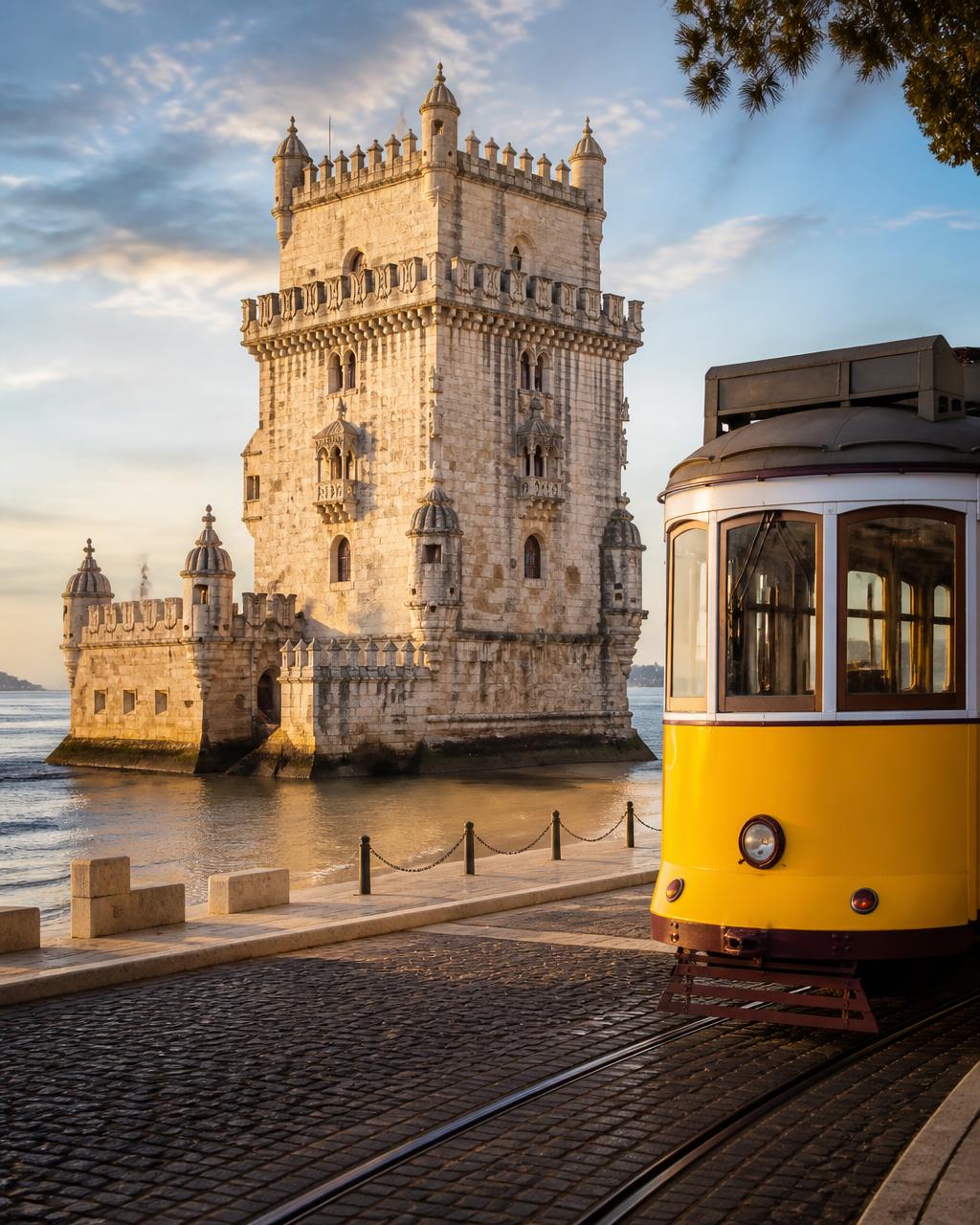Telhados de cerâmica e rio ao fundo em cidade portuguesa